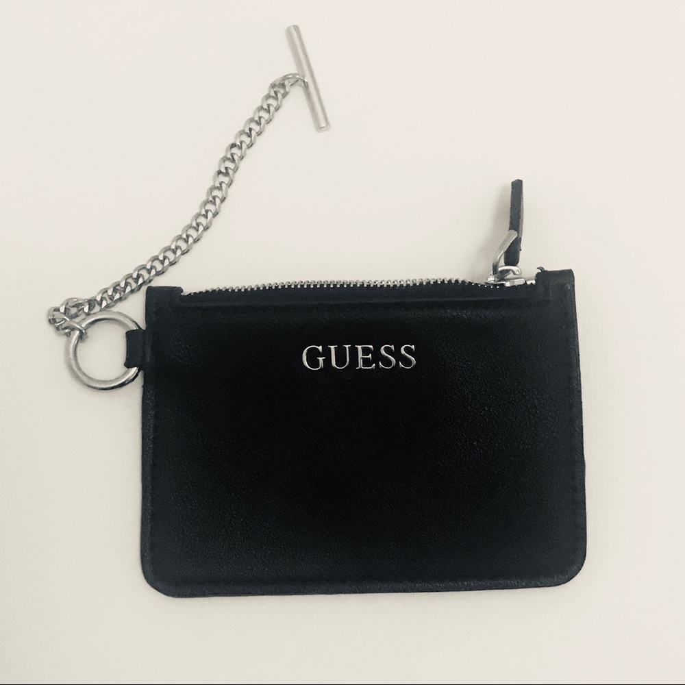 GUESS/WALLET. CARD CASE. CHANGE. KEYS/BLACK VEGAN
